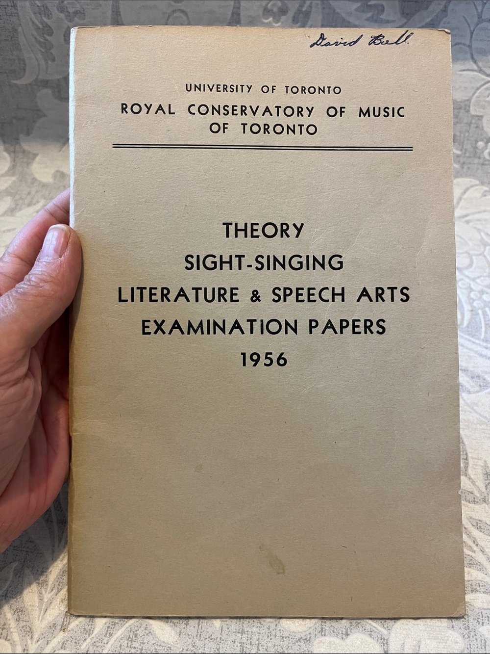 Royal Conservatory of Music 1956 Theory & Sight-Singing Examination Papers
